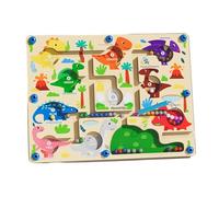 Wooden Counting And Color Matching Maze Toy For 2 5 Year Olds Educational Dinosaur Puzzle For Kids Color Matching Toy