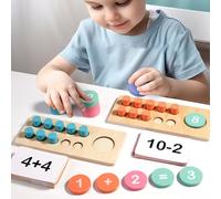 Wooden Counting Frame - Wood Ten Frames Math Game, Number Learning Toy, Arithmetic Addition Subtraction Tool | Educational Counter For Kids Students Homeschooling Kindergarten 1st 2nd Grade