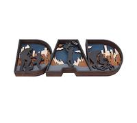 Wooden Craft Decoration for Father's Day, Dad Father's Day Decoration Made of Lightweight, Fine Details for Wood for Crafts for Boxwood Dad Wooden Craft Sign, for the Bedroom