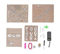 Wooden Crane Model with Wire Remote Control and Fixed Pulley Block - 3D Composite Wood Assembly Kit for Educational Science Experiments and Mechanical Engineering Principles