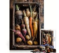 Wooden Crate Filled with Root Vegetables Jigsaw 1000 Pieces for Teenagers Analytical Skill Serene Escape Tight Join Holiday Present (50x75cm)