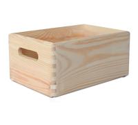 Wooden Crates with Handles | 3 Sizes | Plain & Unpainted | Natural Wood