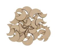 Wooden Crescent Moon Multiple Sizes - MDF Craft Shape Blank Decoration Embellishments Laser Cut DoodleTech (Size: 50mm / Pack: 10)