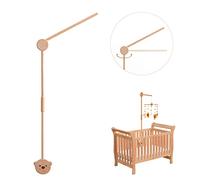 Wooden Crib Mobile Arm | Crib Mobile Holder | Nursery Mobile Hanger Cartoon Bear | Horizontal 360° Rotatable, 2 Adjustable Hanging Angles Fits Thick Railings Baby Shower Gift Nursery Decoration