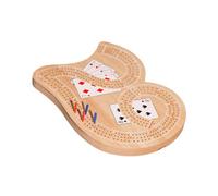 Wooden Cribbage Board Game Continuous 3 Track Board Strategy Cards Game Enhances Logics Skills and Strategic Thinking Travel Portable Cribbage for Family