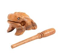 Wooden Croaking Frog, Fair Trade Percussion Instrument with Mallet Thai Traditional Craft Wooden Lucky Frog for Home Office Decor Miniatures Gift(8.8CM)