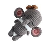 Wooden Crochet Baby Rattle - Handmade Crochet Animal Rattle | Easter Basket Stuffers, Educational Soothing Teether Toy, Stuffed Animals for Children Nursing