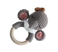 Wooden Crochet Baby Rattle, Handmade Crochet Animal Rattle, Soothing Teether Toy, Perfect Easter Basket Stuffers, Stuffed Animals, Shower Decor for Kids and