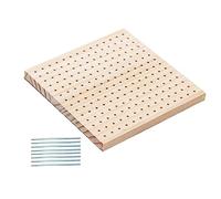 Wooden Crochet Blocking Boards with 8 Stainless Steel Rod Pins Pegboard for Crochet Blocking for Granny Squares DIY Mother Needlework Adults, 10cmx10cm