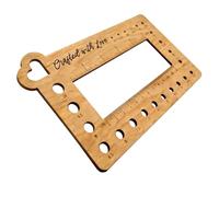 Wooden Crochet Ruler,Portable Convenient Multi-Size Holes Wooden - Craft Crochet Measuring Tool | for Adults Lovers Family Friends Grandma Women Mom
