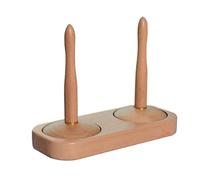 Wooden Crochet Yarn Holder, Smooth Rotation, 11x11x19cm, Wool Thread Holder, Yarn Storage Organization Tool, Stable Base Design, for Crocheting, Weaving