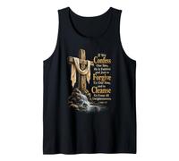 Wooden Cross 1 John 1:9 If We Confess Our Sins Waterfall Tank Top