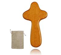 Wooden Cross, 10cm Wooden Crucifix, Olive Wood Religious Keepsake with Portable Woven Sack, Symbol of Christian Faith, for Daily Inspiration, Baptisms and Commemoration