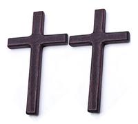 Wooden Cross 2pcs Vintage Religious Catholic Handcrafted Plaque Small Hanging Wall Crucifix Hanging Cross for Home Wall Decor