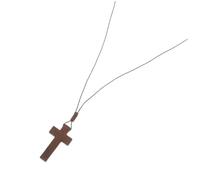 Wooden Cross Necklace Pendant with Adjustable Rope Chain for Men and Women Versatile Accessory Outfit Reflecting Personal Beliefs and Unique Style