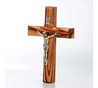 Wooden Cross of Jesus From The Places Of His Birth - Beautiful Jesus Christ Wall Mounted Crucifix - Church, Chapel Sacred Object, Craft Processing In Authentic Olive Wood -Perfect Christmas Gift