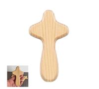 Wooden Cross,Olive Wood Holding Cross Handheld Protection Crosses Religious Decorations Prayer Gift Pocket Small Portable Comfort Crosses Christian Catholic Faith 10cm,for Meditation Baptism Halloween