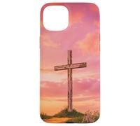 Wooden Cross on Sunset Trail Design Case for iPhone 15 Plus