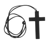 Wooden Cross Pendant for Remembrance Day Hanging Decor Car Mirror Memorial | Retro Minimalist Style, Cord Included, Brown Black Finish, for Office Cubicle Decor Bedroom Wall Hook Door Knob
