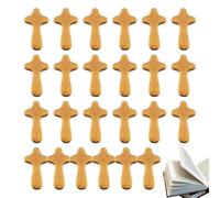 Wooden Cross Small - 6 x 3.4 x 1.2 cm Hand Cross Pendant Pine Wood Mini Cross Keyring Prayer Accessories Wooden Cross Craft Element Portable Palm Cross For Prayer Church Gift Use