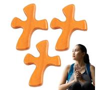 Wooden Crosses,Crosses Wood - Portable Crucifix,Set of 3 Small Pocket Crosses,Spiritual Companion Crosses,Prayer Crucifix for Men and Women