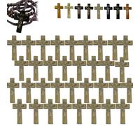 Wooden Crosses for Crafts - Pocket Cross Contains 60 Cross Charms,Pure Natural Wooden Crosses Pendants for Church Praying,Easter, Christian Gifts, Crafts for DIY Jewelry, Keychains (WhiteA)
