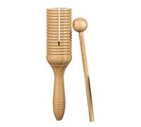 Wooden Crow Sounder, Guiro Musical Percussion Instrument, 7.68x1.77 inches Latin Single Speaker Toys with Stick, Educational Sounds Toy for Adults and Kids, Handcrafted Wood Rhythms