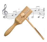 Wooden Crow Sounder, Natural Wood Material | Single-Tube Percussion 130g, This Spiral Grooved Instrument Includes A Mallet Stick For Kindergarten Music Class And Early Education