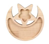 Wooden Crystal Tray, Decorative Multifunctional Crystal Holder Display Dish, Half Moon and Star Shape Wooden Organizer Tray for Healing Stones Essential Oil Jewelry Home