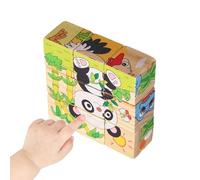 Wooden Cube Puzzle - 3D Brain Teaser Puzzles | Wooden Jigsaw Puzzles | Educational Toy For Kids Boys Girls Preschool Kindergarten | 9 Piece Building Block Puzzle Game