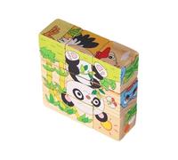 Wooden Cube Puzzle - 9 Piece Six Sided Block Toy, 3D Building Cube Toy, Creative Logic Assembly Kit, Natural Pine Material Construction | Educational Gift for Boys & Nursery School Children