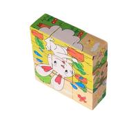 Wooden Cube Puzzle - Development Of Spatial Awareness & Problem Solving, 3D Jigsaw Design Adjective, 15cm Compact Frame + 200g Lightweight Impactt, Natural Wood Qualiity Smmooth Surrface Finish - For