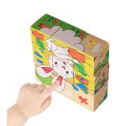 Wooden Cube Puzzle, Early Learning Toy, Brain Teaser Game for Cognitive Skill Development, Natural Wood Blocks with Smooth Edges, Educational Toy Set, Puzzle Game for Kids Classroom Home Study