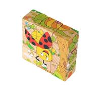 Wooden Cube Puzzle, Early Learning Toy, Brain Teaser Game for Cognitive Skill Development, Natural Wood Blocks with Smooth Edges, Educational Toy Set, Puzzle Game for Kids Classroom Home Study
