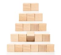 Wooden Cubes 20mm Bulk Box of 20 Unfinished Square Pine Cubes, Natural Solid Wood Square Blocks Blank Baby Shower Decorating Wood Blocks for Puzzle Making, Wood Crafts and DIY Projects, (20mm 20Pcs)