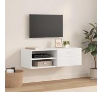 Wooden Cupboard Wall Mounted White Made of Wood Material with 100.5 x 39 x 30 cm, 1 Drawer, Storage Space and Frosted Surface for Living Room, Home Office, Modern Furnishings