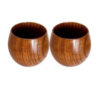 Wooden Cups for Drinks, Pack of 2 Wooden Cups for Drinks Handmade Drinking Cup for Coffee Tea Espresso Latte Wine Milk in the Kitchen in the Dining Room in the Café on the Worktop and at Party