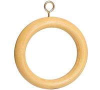 Wooden Curtain Pole Rings Natural Pack of 6