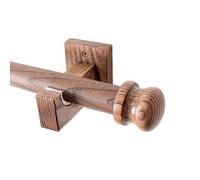 Wooden Curtain Rods for Double and Single Curtains, Tear-Resistant Mushroom-Shaped Side Rods with Brackets, Stylish Home Decor Solution