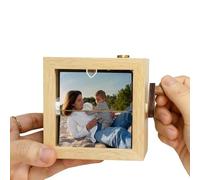 Wooden Custom Flipbook with Hand-Crank Animation and LED Lighting, Ideal Gift for Couples, Friends, and Family on Birthdays or Holidays