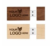 Wooden Custom USB Flash Drive 128GB USB 3.0 5-500 Pack, Add Logo or Text Thumb Drives 128GB JBOS Personalized Memory Stick Bulk for Wedding Present,Event Items (Walnut，Maple，Bamboo)