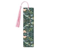 Wooden Cute Dinosaur Print Bookmarks with Tassel for Women,Men,Book Lovers,Page Markers for Students Teachers Reading