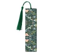 Wooden Cute Dinosaur Print Bookmarks with Tassel for Women,Men,Book Lovers,Page Markers for Students Teachers Reading