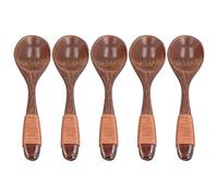 Wooden Cutlery Set - Lightweight Phoebe Wood Flatware with Long Handle Comfortable Grip Eco - Friendly Utensils for Picnic Camping Travel Office Lunch (Type 1)