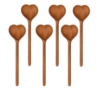 Wooden Cutlery Wooden Walnut Colored Sauce Jam Coffee Heart Shaped Spoon