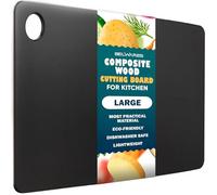 Wooden Cutting Board for Kitchen - Large Composite Wood Cutting Boards Dishwasher Safe 14.5 X 11.25 Inch - Thin, BPA Free & Eco-Friendly Chopping Board (Slate Black)