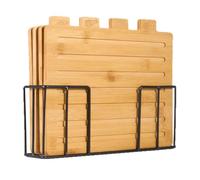 Wooden Cutting Board Set with Stand Labeled Kitchen Boards Meal Prep Accessories for Family Friends Home or Restaurant Natural Wood & EcoFriendly