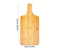Wooden Cutting Board With Dual Ergonomic Handles, Non Slip, And Hanging Hole, For Slicing Vegetables, Fruits, Cheese, And Steak, Easy To Clean(Yellow b)