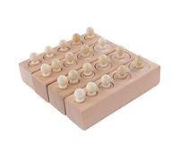 Wooden Cylinder Socket Toy Educational Knobbed Cylinders Blocks for Early Childhood Visual Tactile Sense with Beech Wood Toy
