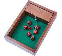 Wooden D&D Dice Rolling Tray with Dice Storage Vault | Metal Latch Secures Lid for Travel | Perfect DND Gift for DM | Great for Tabletop Games Like Dungeons and Dragons 5e, Pathfinder
